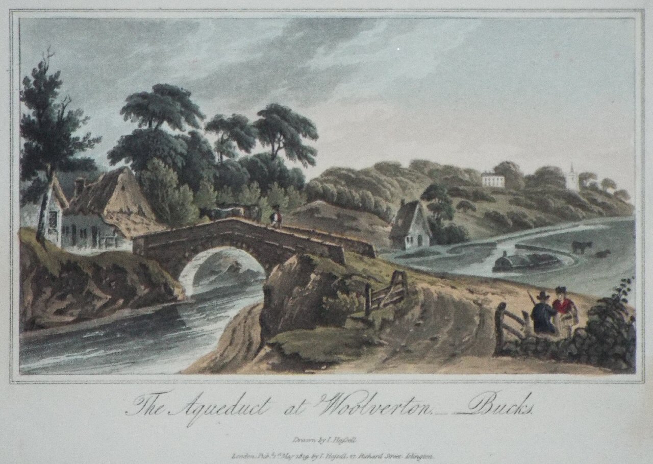 Aquatint - The Aqueduct at Woolveron, Bucks. - Hassell